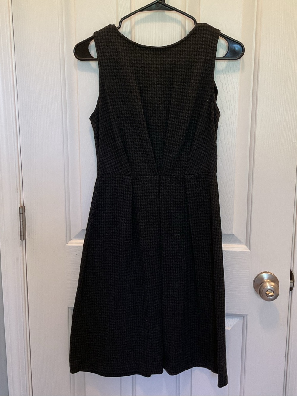 Merona Black & Gray Houndstooth Sleeveless Fit-and-Flare Dress
